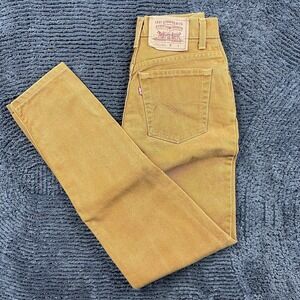 Vintage‎ Levi's 512 Women's 24x30 Jeans Size 7 USA Made Mustard Brown Denim 90s
